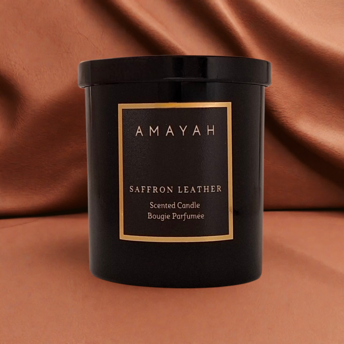 Saffron Leather Soy Candle