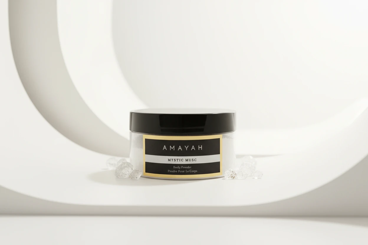 بودرة الجسم "مستك مسك" برائحة سلك مسك