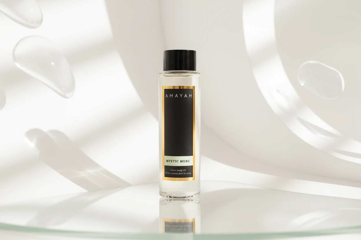 زيت الجسم المخملي "مستك مسك" برائحة سلك مسك