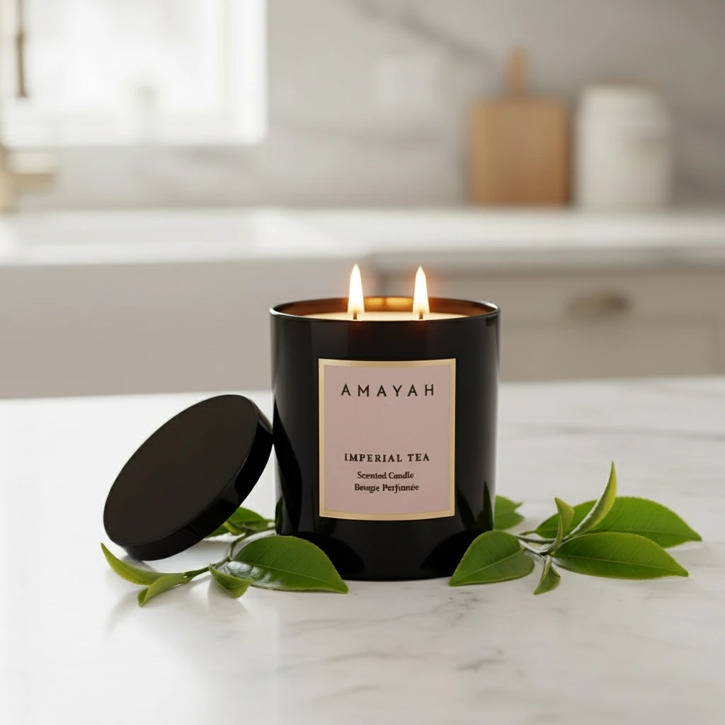 شمعة الصويا "امبريال تي" برائحة الشاي الأخضرو زهور ناعمة