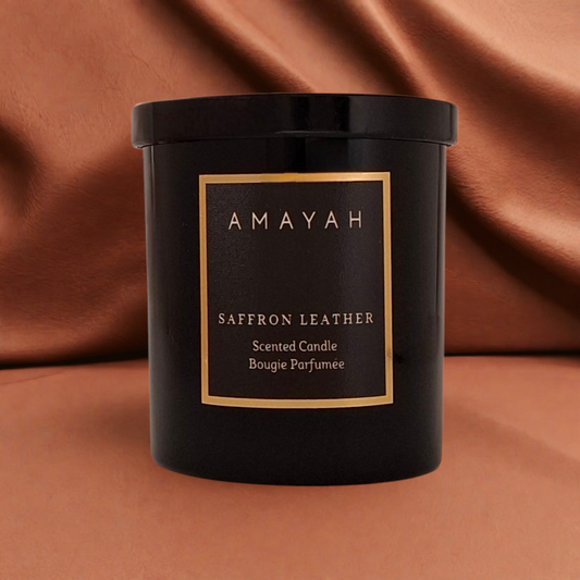 Saffron Leather Soy Candle